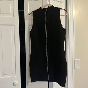 Black zip up sparkle Bebe dress
